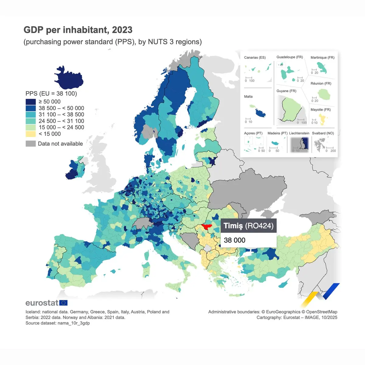 Timișoara, aproape de a egala media UE la PIB/locuitor. Orașul se consolidează ca pol economic regional