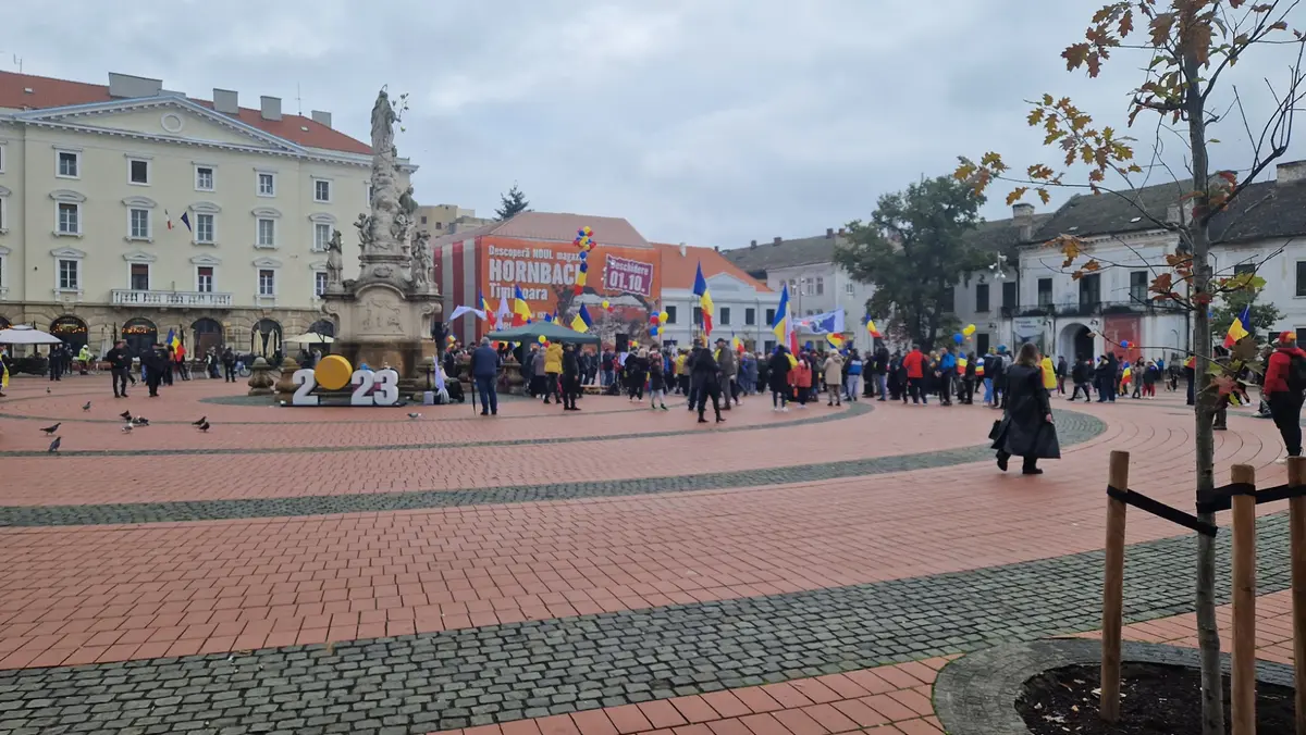 Boții nu ies în stradă. Doar 100 de persoane la „marele” protest suveranist de la Timișoara