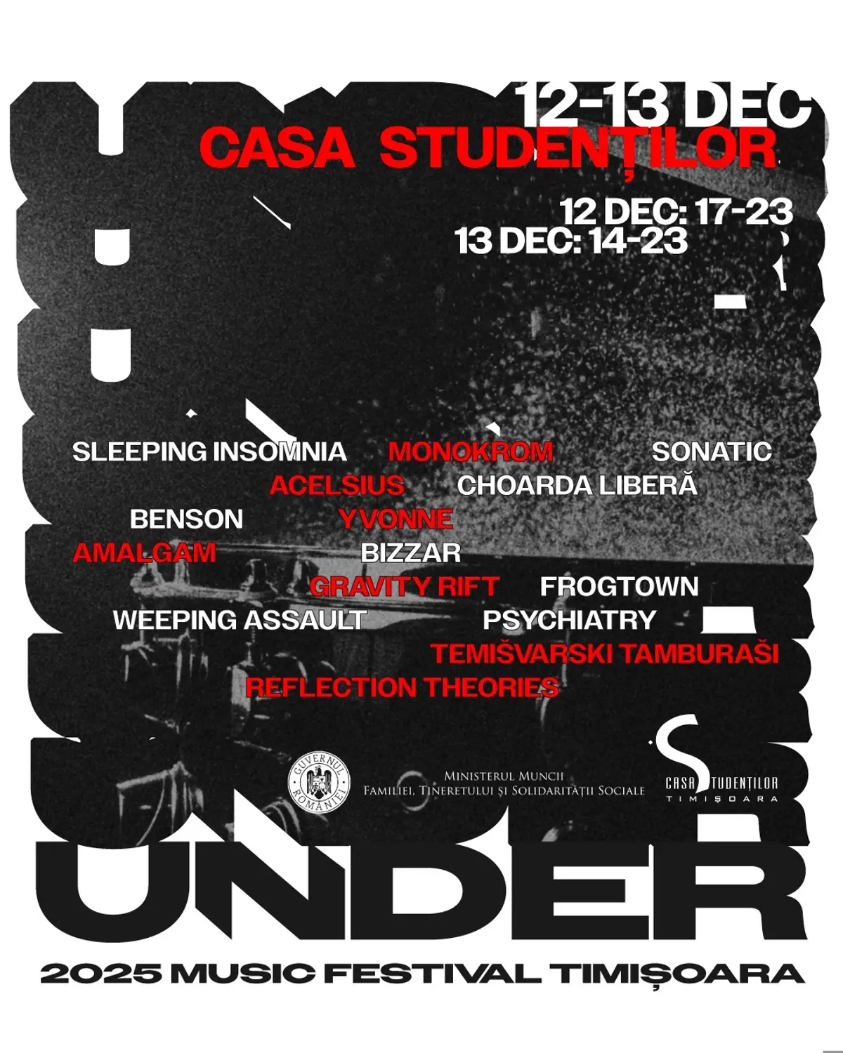 UNDER anunță programul complet: două zile de muzică underground la Casa Studenților Timișoara