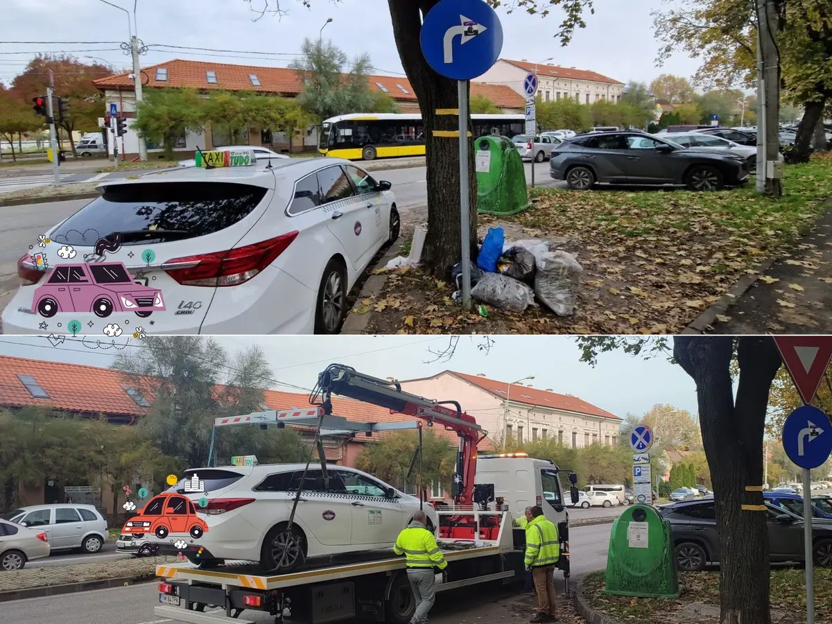 Sute de mașini abandonate pe domeniul public, ridicate de primărie