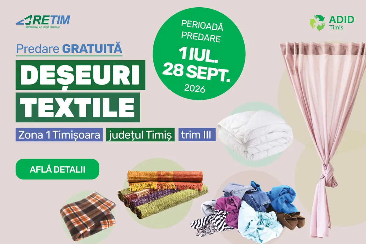 Începe o nouă campanie de colectare gratuită a hainelor și textilelor uzate. Poți preda până la 60 de kilograme