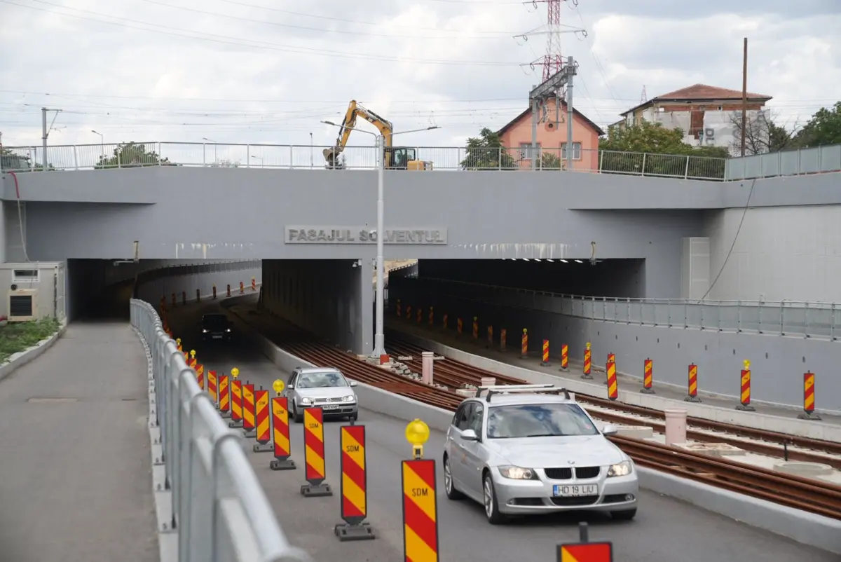 Pasajul Solventul intră într-o nouă etapă. Traficul se închide până la finalul anului pentru integrarea liniilor de tramvai