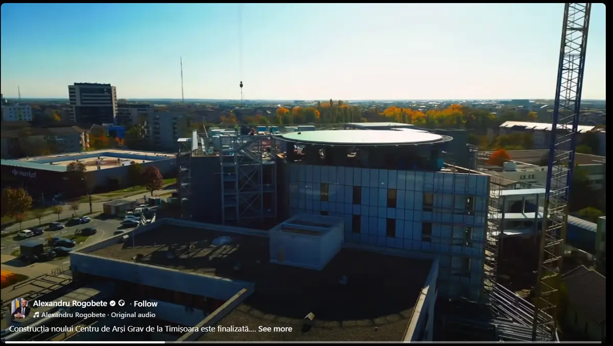Pe 8 februarie 2026, Rogobete anunță finalizarea Centrului de mari arși de la Timișoara.