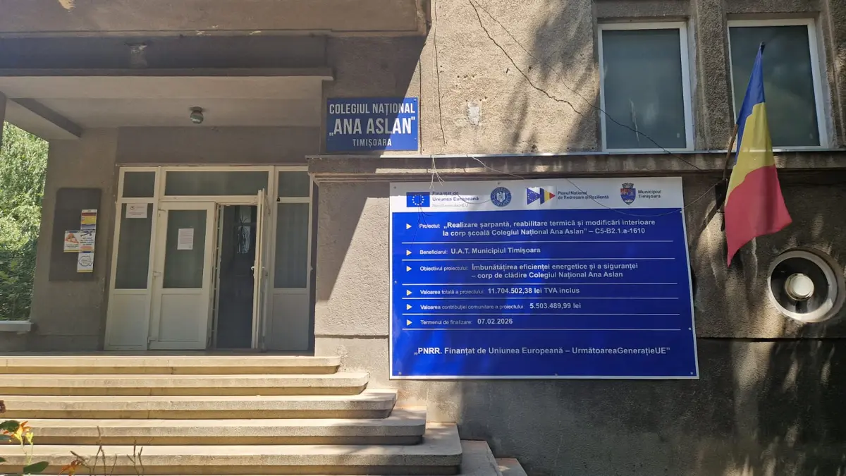 Încep lucrările de reabilitare la Colegiul Național „Ana Aslan” din Timișoara