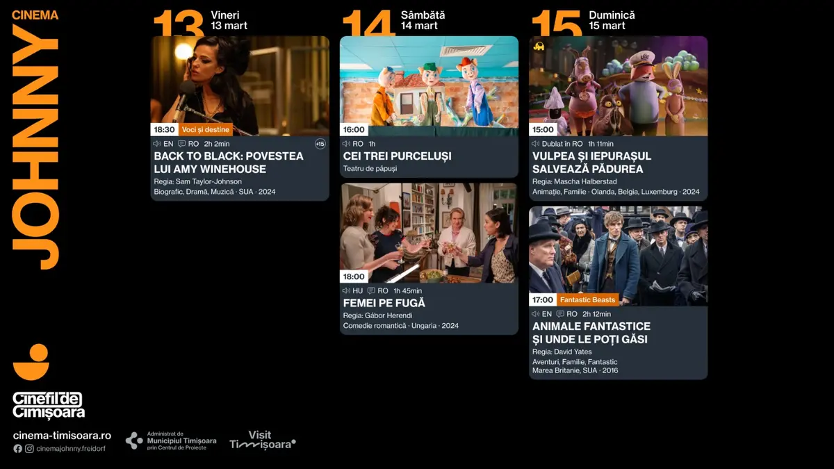 Programul saptamanii 13-15 martie, de la Cinema Johnny