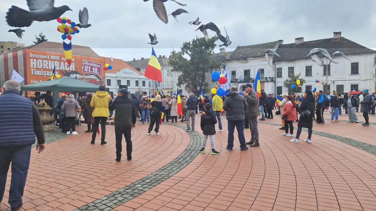Boții nu ies în stradă. Doar 100 de persoane la „marele” protest suveranist de la Timișoara