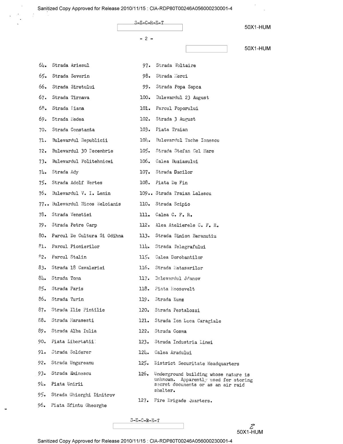 CIA a publicat hărți și informații urbane adunate despre Timișoara în 1960