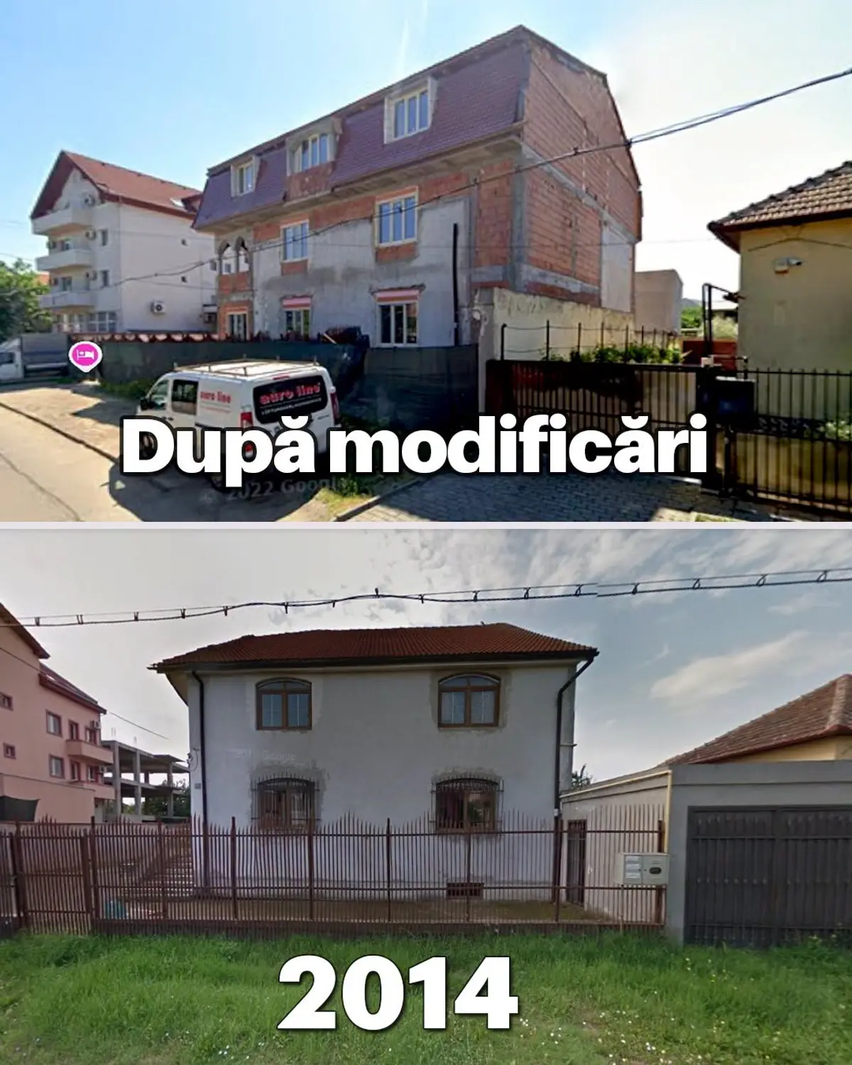 Vila lui Eduard Cîrpaci înainte și după modificări