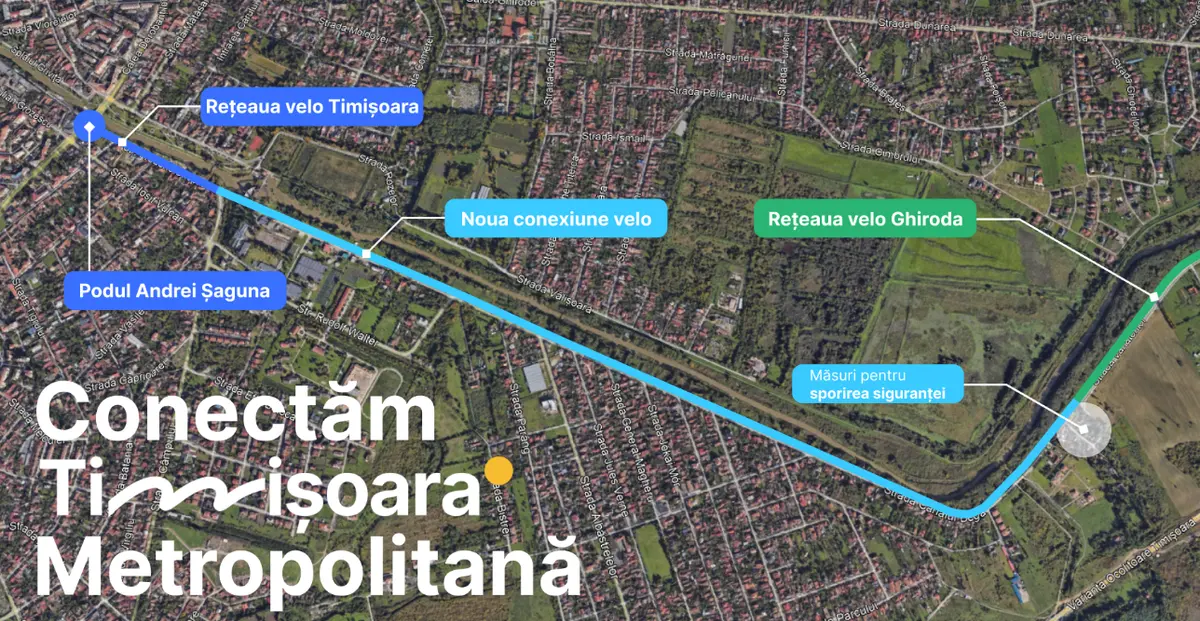 Timișoara pregătește o nouă pistă de biciclete spre Ghiroda. A fost lansată licitația pentru proiectare