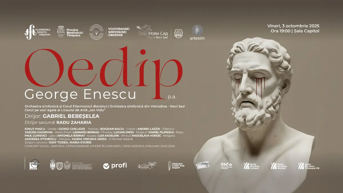Enescu la Timișoara: premiera operei Oedip la Filarmonica Banatul