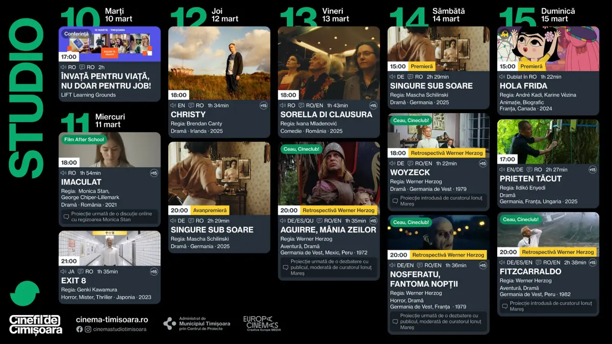 Programul saptamanii 13-15 martie, de la Cinema Studio