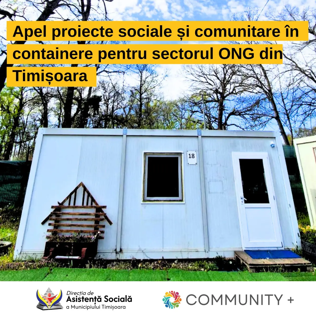 Timișoara: ONG-urile, invitate să dezvolte proiecte sociale în containere modulare prin programul COMMUNITY+