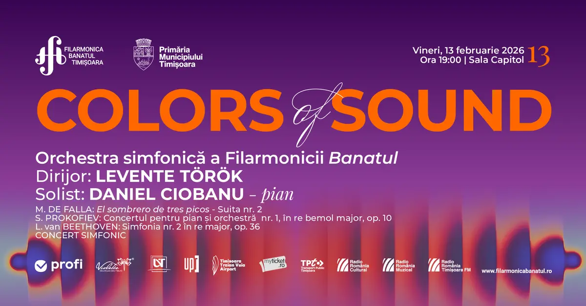 Filarmonica Banatul aduce „Paleta simfonică”, un concert cu Daniel Ciobanu și dirijorul Levente Török