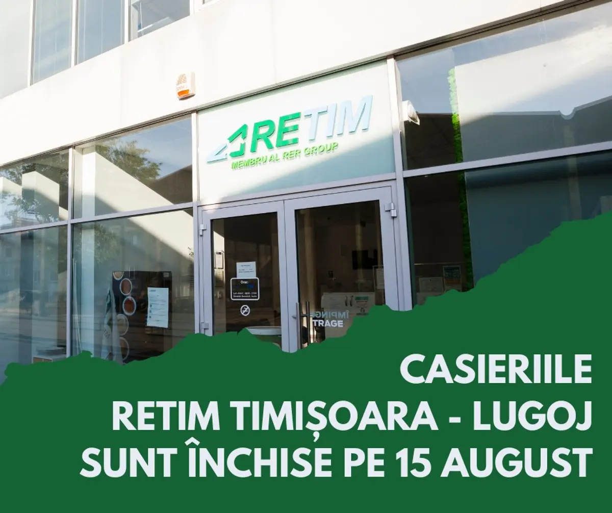 RETIM: program de lucru pentru 15 august 2025 în ZONA 1 și ZONA 0